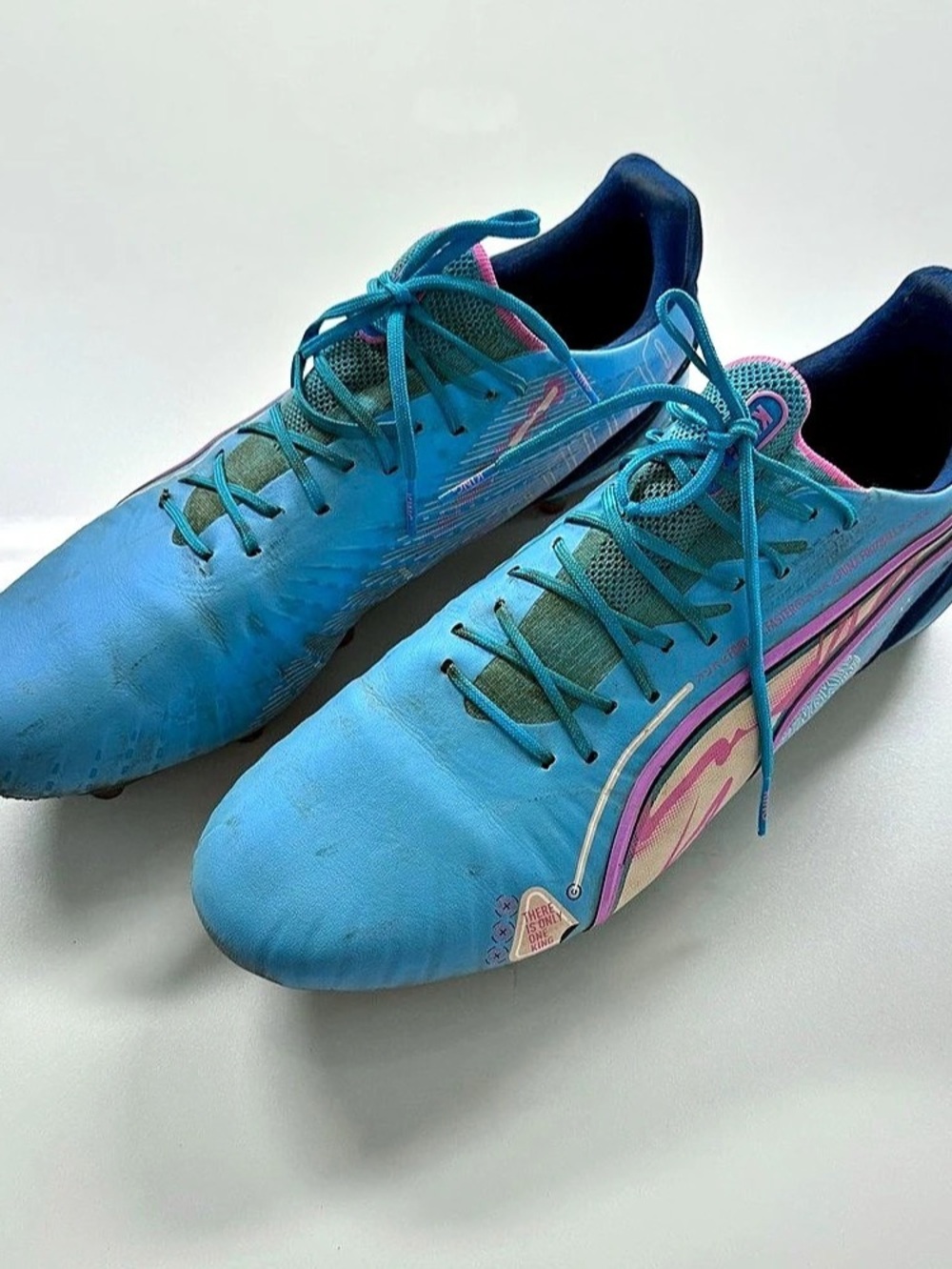 PUMA KING Ultimate Volt FG/AG Blue & Pink US 12 Good